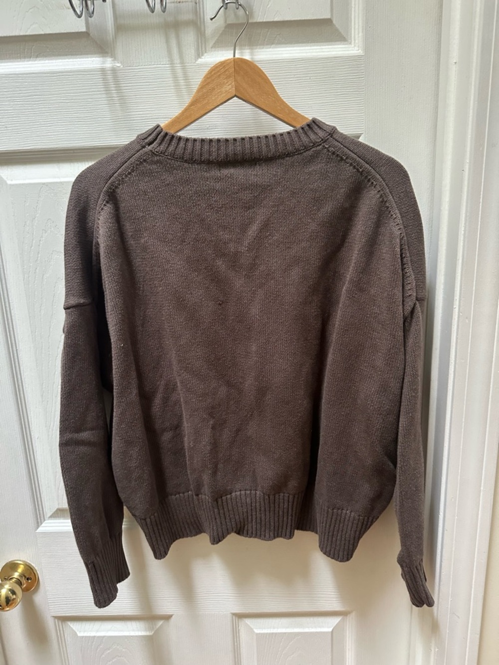 Quince organic cotton boyfriend  Crewneck Sweater chocolate Brown xl - Picture 7 of 7